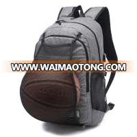 Men's sports travel backpack 15 15.6" laptop knapsack with net bag USB port