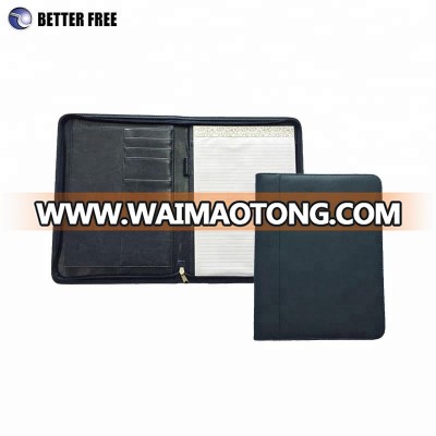 Fashion style zipper presentation zipper folder business portfolio